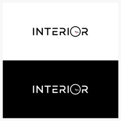 Modern Interior Logo with Compass Element in Letter O