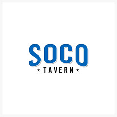 Fototapeta premium Modern Blue SOCO Tavern Logo Design