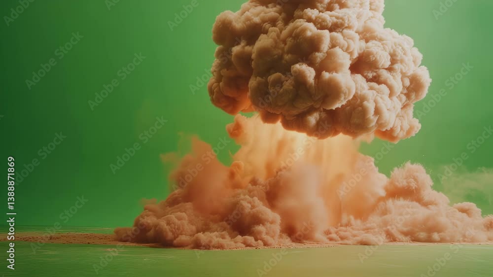 Aufkleber mushroom cloud rising from powerful explosion, creating a large cloud of smoke and debris against a 