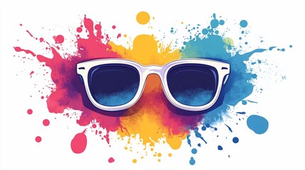 Stylish eyewear design with a vibrant and colorful artistic expression