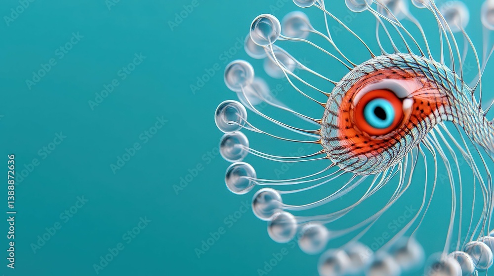 Fototapete visionary depiction of biological abstract: a detailed, artistic rendering that captures the essence