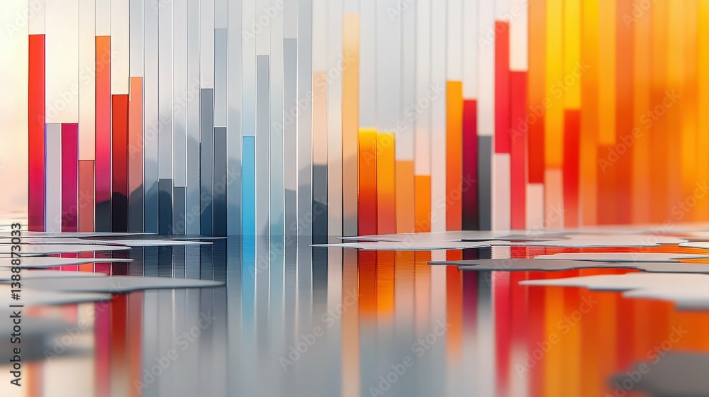 Poster colorful data visualization: an artistic and data-driven representation of market trends and insight