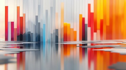 Obraz premium Colorful Data Visualization: An artistic and data-driven representation of market trends and insights, capturing the essence of dynamic market fluctuations.