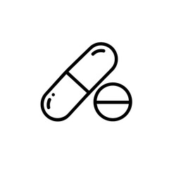 Capsule and pill illustrations in minimalist style  