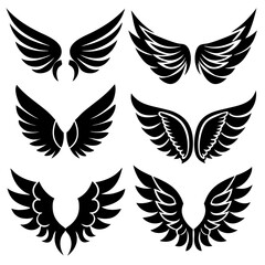 Wings Icons Set: Simple Vector Icons for Web Design & Graphics