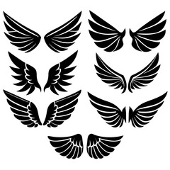 Wings Icons Set: Simple Vector Icons for Web Design & Graphics