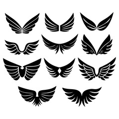 Wings Icons Set: Simple Vector Icons for Web Design & Graphics