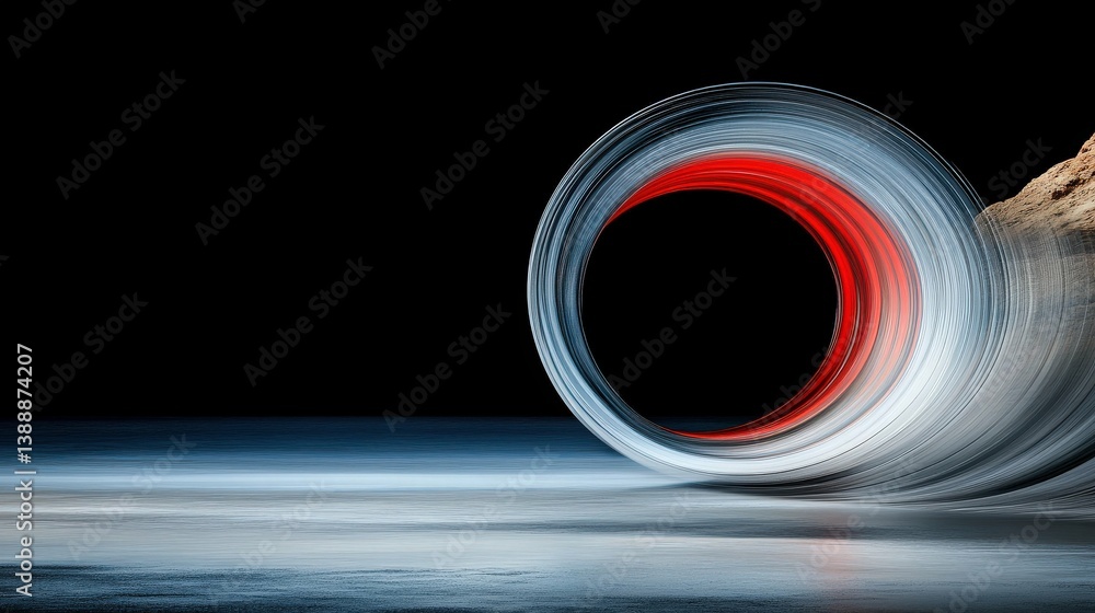 Poster whirling vortex of colors: a vibrant display of motion with red and blue swirls creates a dynamic an