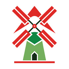 windmill logo vector illustration minimalist design