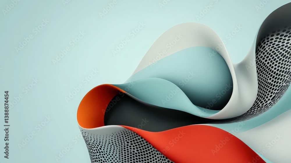 Aufkleber abstract fabric fluidity: the image depicts a dynamic, abstract composition of flowing fabric, with 