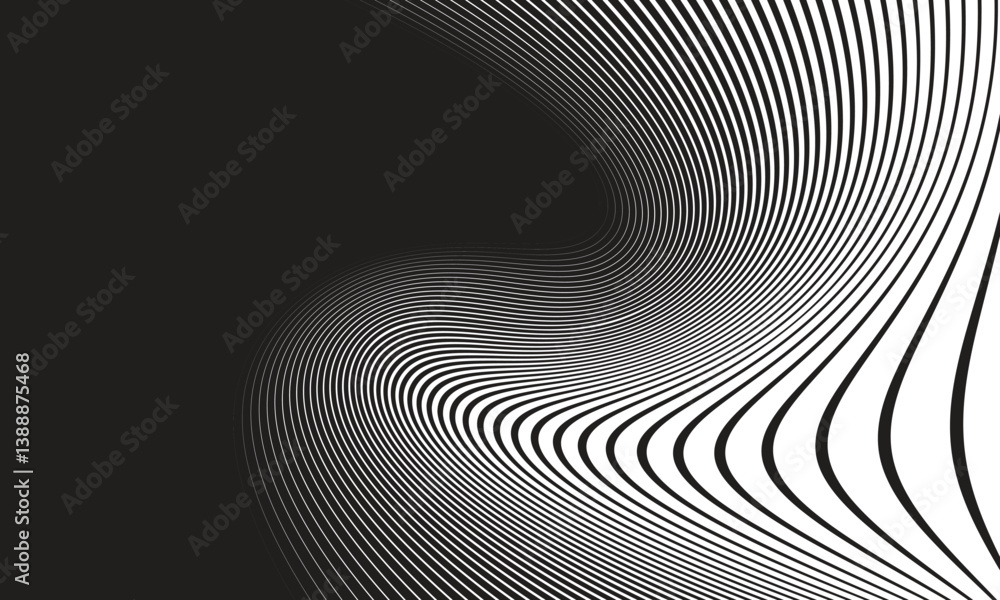 Aufkleber abstract transition from black twist line pattern.