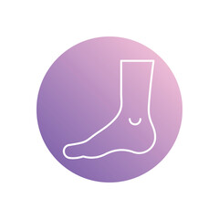 Foot icon isolated on a white background. Vector illustration.