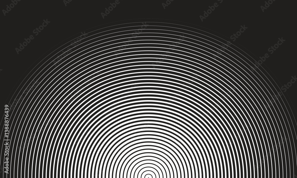 Leinwandbilder abstract transition from black circular line pattern.