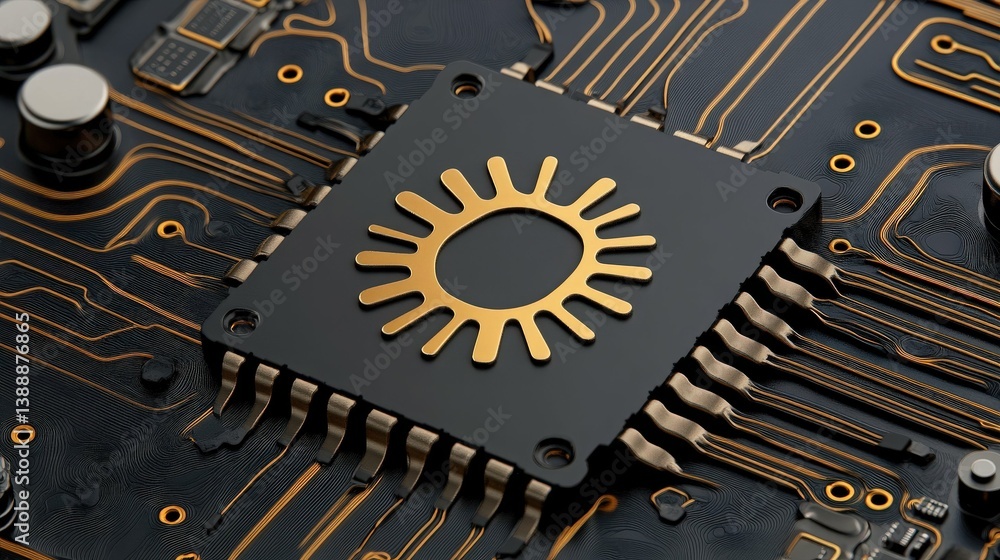 Poster the core of innovation: a close-up view of a cutting-edge central processing unit, showcasing intric