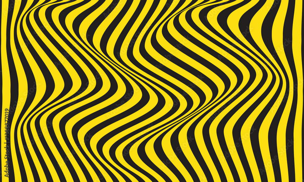 Poster abstract black yellow vertical line wave pattern can be used background, banner, poster.