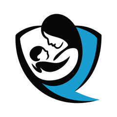 Mother's Day woman icon, a vector silhouette illustration of people with a simple design