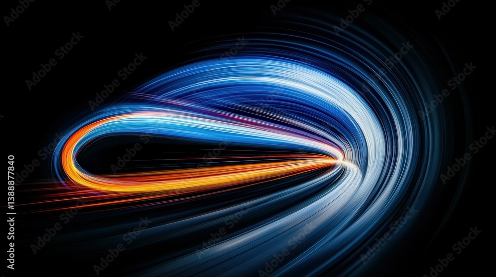 Poster light trail dynamics: abstract image captures the essence of motion, energy, and speed through dynam