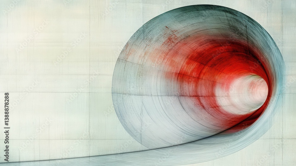 Aufkleber tunnel vision: an artistic image depicts a sense of depth and motion. a cylindrical tunnel with blur
