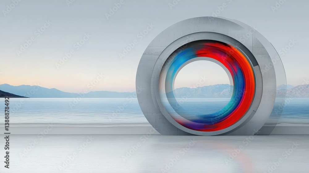 Poster modern ring design: a close-up of a contemporary design element, featuring a captivating blend of co
