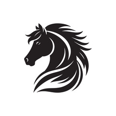 horse vector silhouette clip art logo design