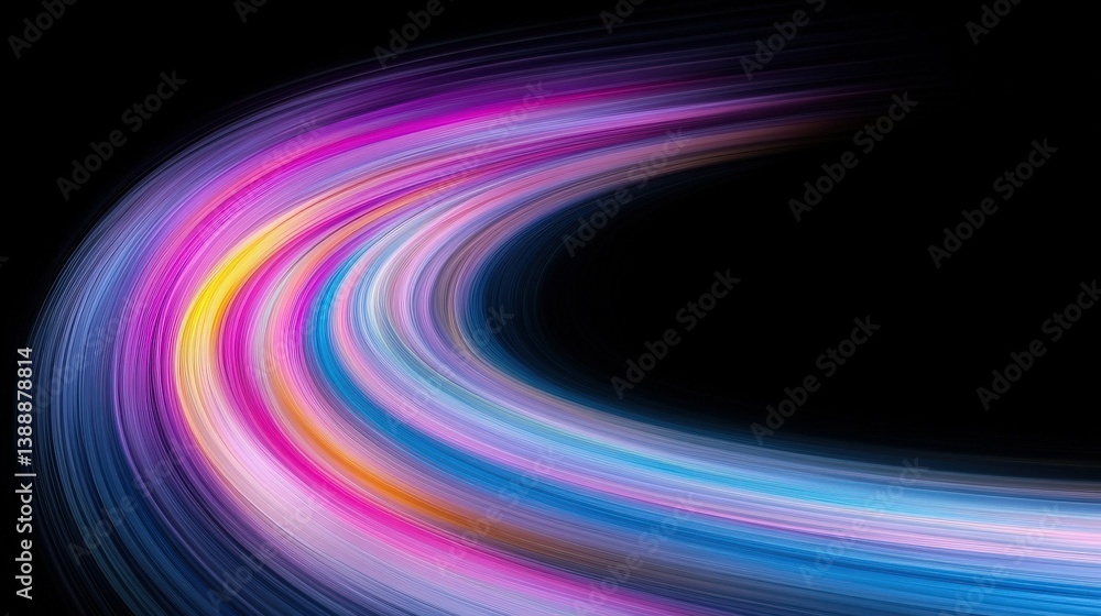 Aufkleber colorful trail: a vibrant and dynamic streak of light, swirling through the void, creating a mesmeri