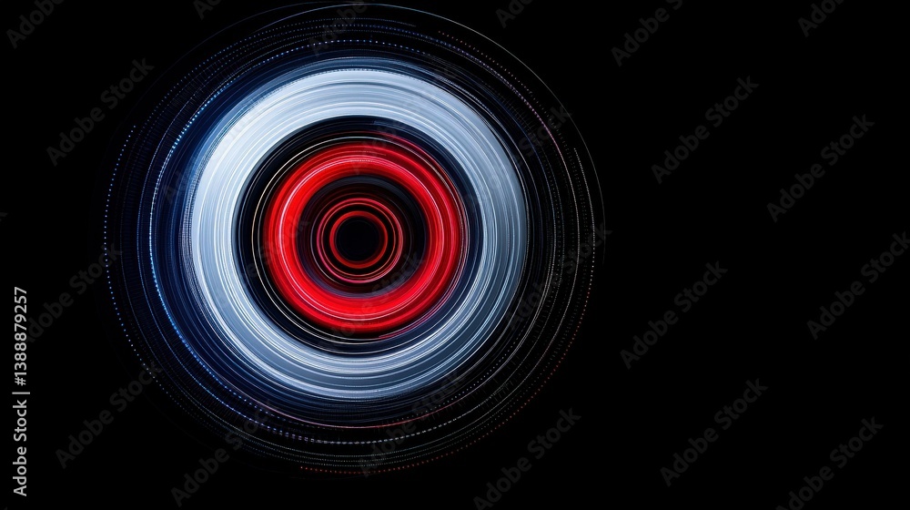 Poster red core in orbit: a mesmerizing visual, capturing the essence of technology and future, with concen