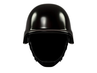Fototapeta premium Sleek black helmet sharply defined against bright white background displays protective headgear design. AI Generated
