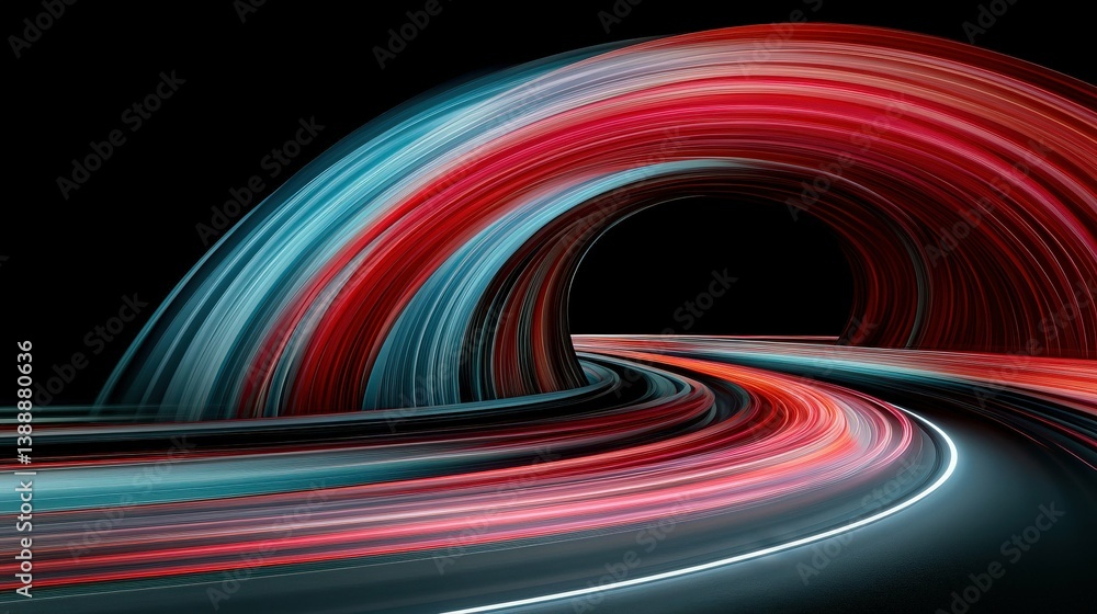 Aufkleber tunnel vision: a dynamic and visually captivating shot, featuring a tunnel of radiant light streams,