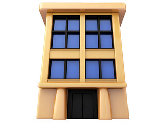 Golden building subtly lit boasts clean lines simple design. AI Generated