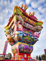Noshiro Tenku no Fuyajo Tanabata Festival Lantern Castles in the Sky in Noshiro , Akita, Japan