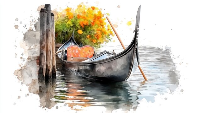 Serene Gondolas Gliding Through Venice's Waterways with Soft Lighting and Sepiatone Oil Painting Aesthetic