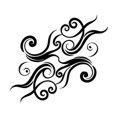 Fototapeta premium abstract floral background, Tribal Flame Tattoo Design Vector Abstract Curved Decorative Art