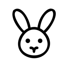 Easter Monday Rabbit Head Icon Black Silhouette Vector Illustration Isolated on Transparent Background for Holiday Design Projects