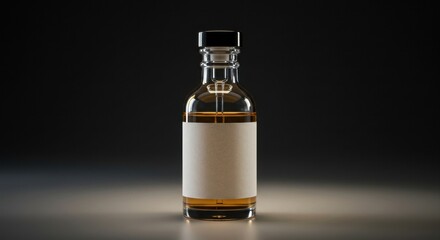Empty bottle with blank label, ready for branding.