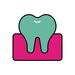 Teeth icon isolated on a white background. Vector illustration.