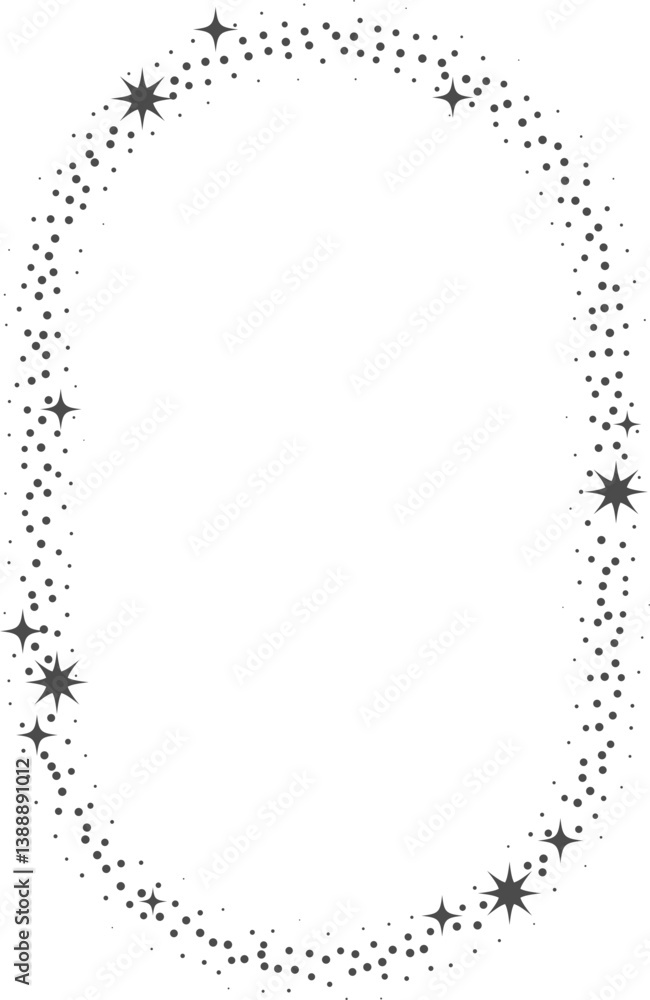Aufkleber magic frame with stars with ornament. celestial border element. arch decorative vintage element. abs