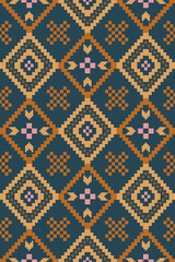 Southwest Native seamless pattern ethnic tribal Aztec geometric Navajo Native American fabric earth tone design vector for textile print