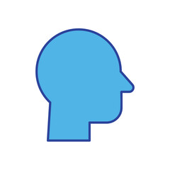 Head icon isolated on a white background. Vector illustration.