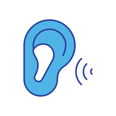 Ear icon isolated on a white background. Vector illustration.