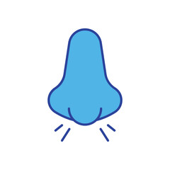 Nose icon isolated on a white background. Vector illustration.