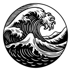 Sea Waves Sketch: Vintage Storm Wave & Ocean Tide Hand-Drawn Vector Set