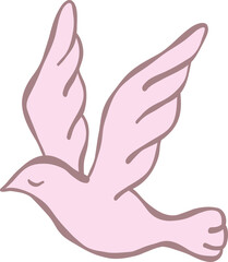 Naklejka premium Coquette vintage pink bird