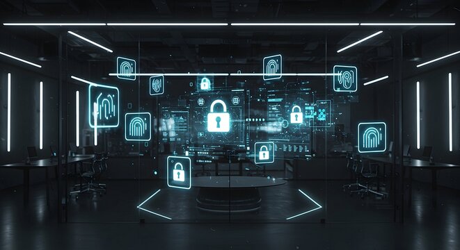 Office Security System with Digital Padlocks and Fingerprint Access Control