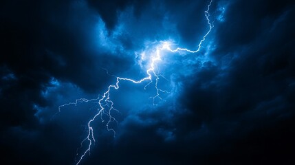 Night sky, lightning storm, dramatic clouds, power, weather background