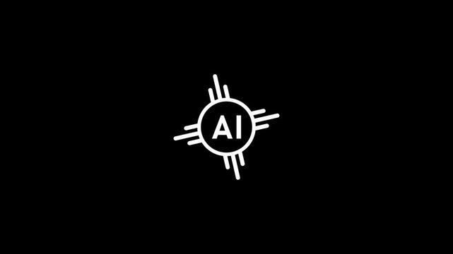 artificial intelligence icon animation. AI icon 