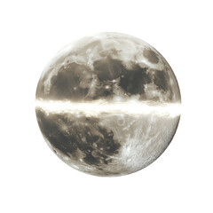 Full Moon with Glow Effect on White or Transparent Background Astronomy Concept. Celestial and Cosmic Themes Concept
