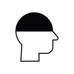 Head icon isolated on a white background. Vector illustration.