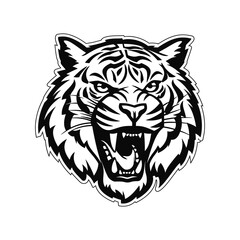 Angry Tiger Head with Roar