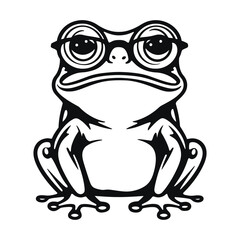 A cute frog wearing glasses