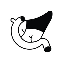 Pancreas icon isolated on a white background. Vector illustration.